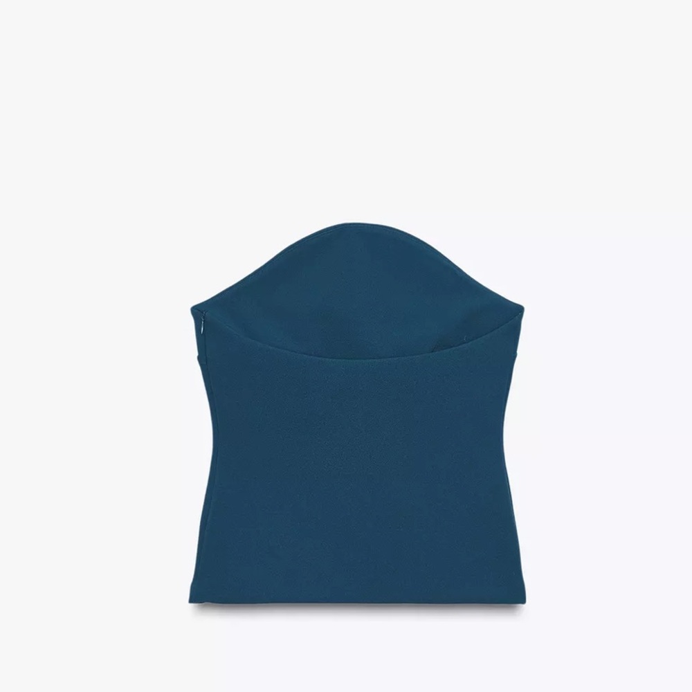 Zara NWT teal blue arched strapless tube top - Picture 7 of 10